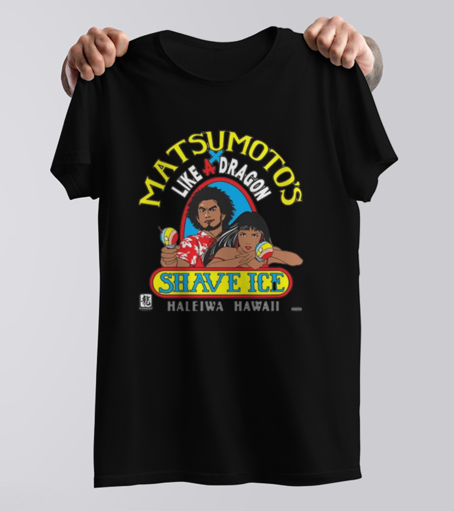 Matsumoto's Like A Dragon Shave Ice Haleiwa Hawaii Colorful Characters With Shave Ice T-Shirt