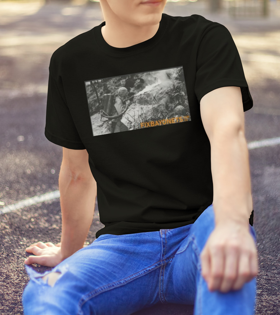Fix Bayonets WWII Flamethrower Soldier Scene T-Shirt