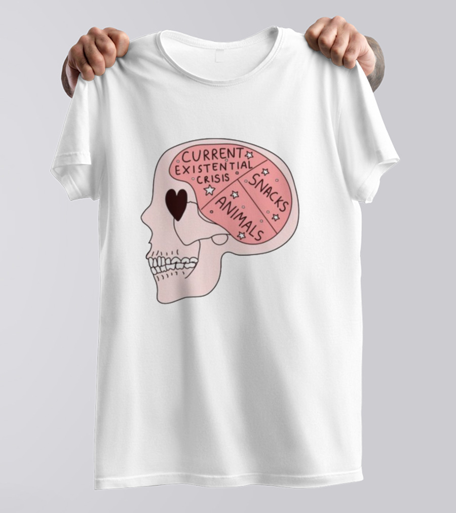 Tenderghost Current Existential Crisis Snacks Animals Brain T-Shirt