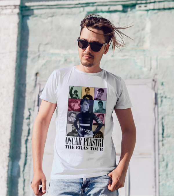 Oscar Piastri The Eras Tour Multicolor Portrait Montage T-Shirt