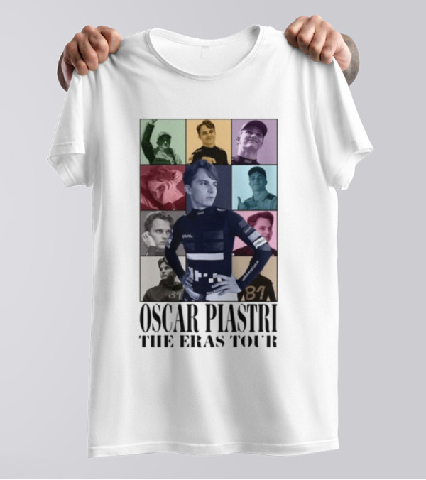 Oscar Piastri The Eras Tour Multicolor Portrait Montage T-Shirt