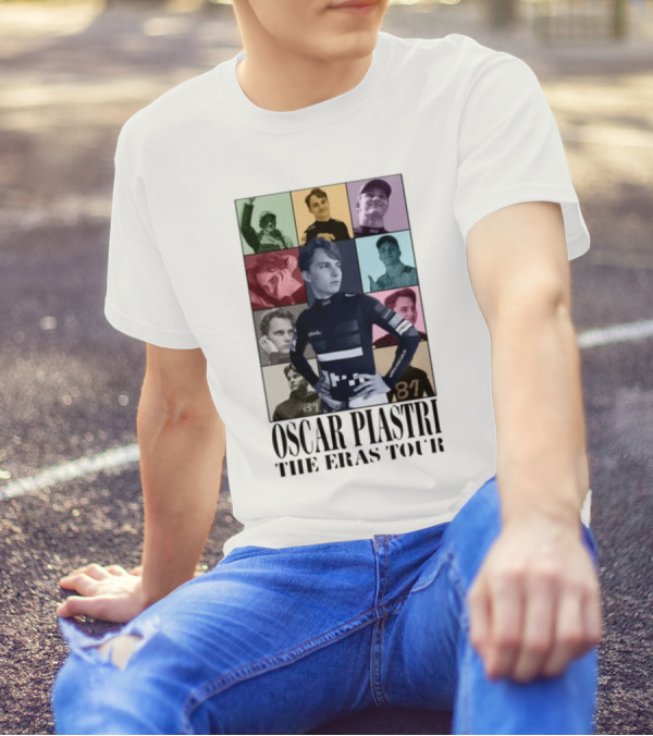 Oscar Piastri The Eras Tour Multicolor Portrait Montage T-Shirt