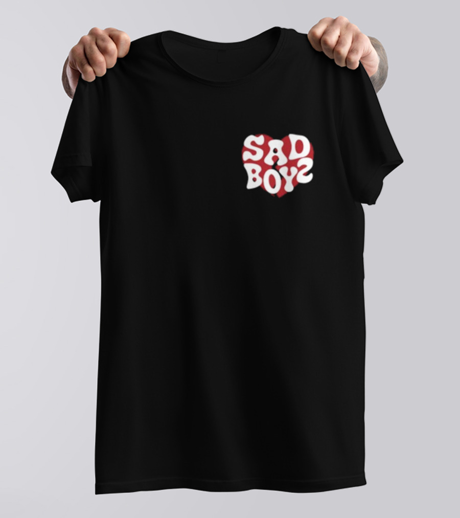 Sad Boyz Heart Logo Red And White Contrast T-Shirt