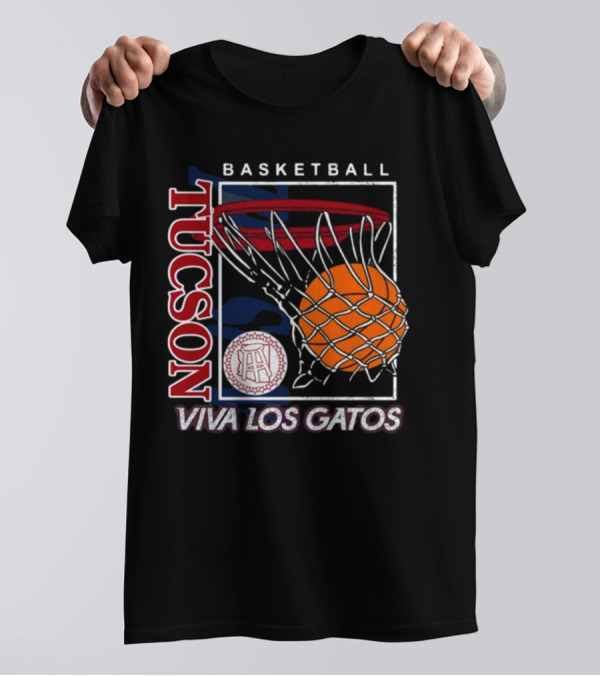 Basketball Tucson Viva Los Gatos Retro Hoop T-Shirt