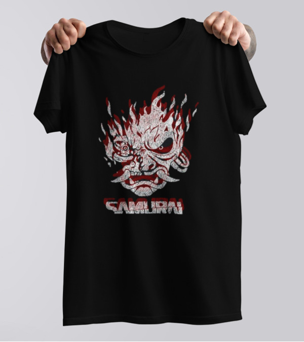 Cd Projekt Red Cyberpunk 2077 Samurai Logo Gaming Fan Gear T-Shirt