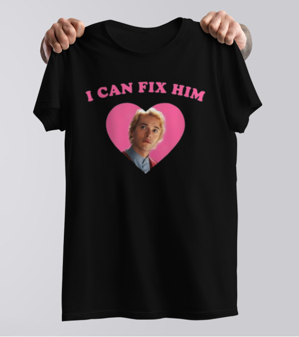 I Can Fix Him Heart Pink Background Tom Blyth T-Shirt
