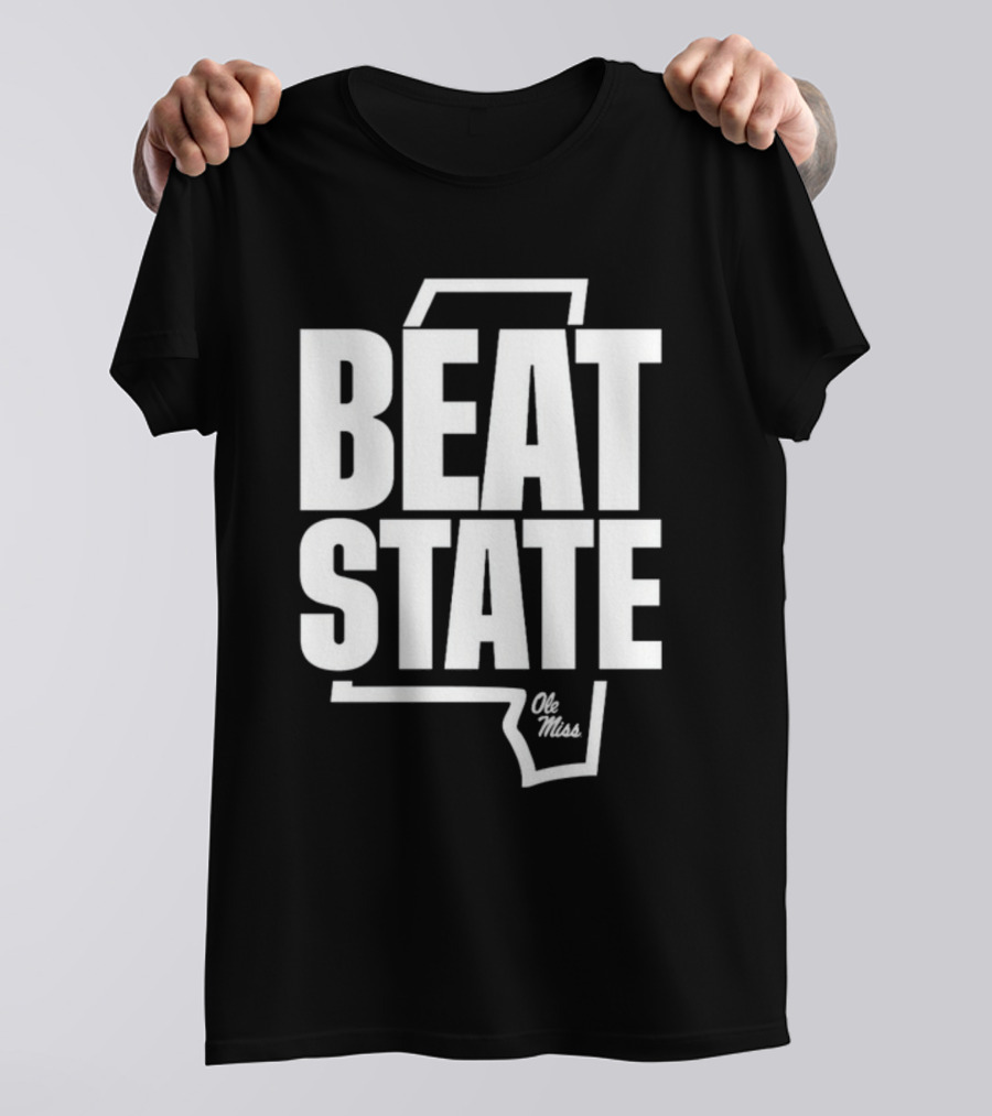 Beat State Ole Miss Mississippi Outline T-Shirt