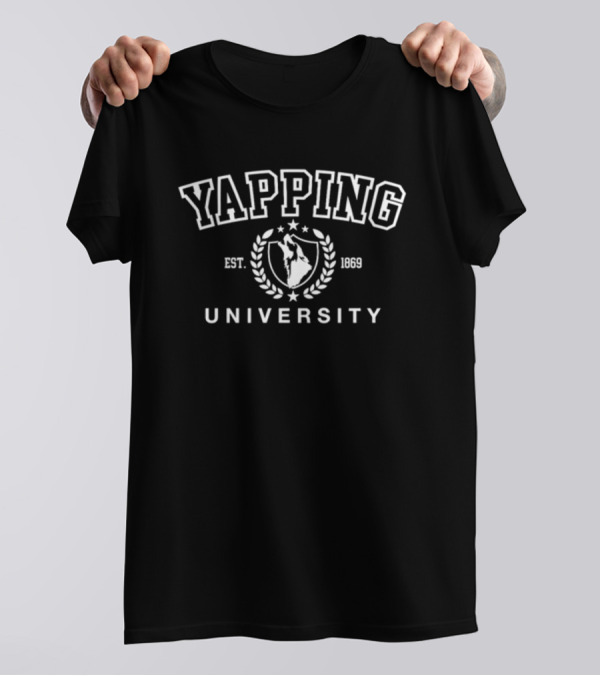 Yapping University Est 1869 Wolf Emblem T-Shirt
