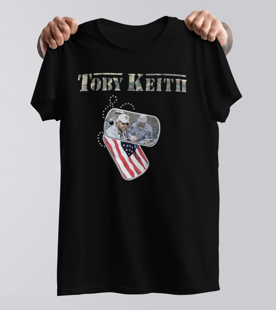 Toby Keith Camo Never Apologize Dog Tag American Flag T-Shirt