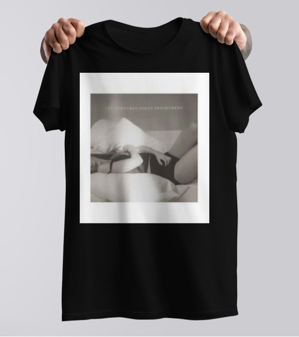 The Tortured Poets Department Lying Down Black And White Photograph T-Shirt