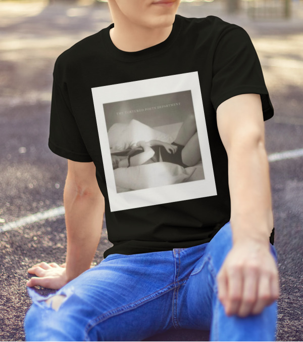 The Tortured Poets Department Lying Down Black And White Photograph T-Shirt