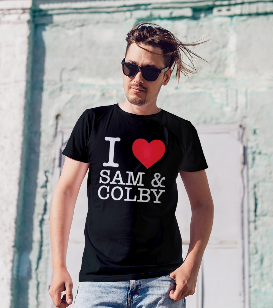 I Love Sam And Colby Red Heart T-Shirt