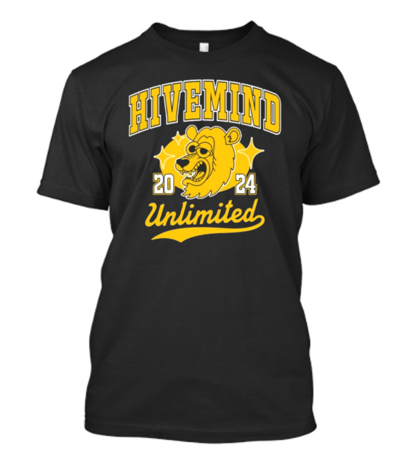 Hivemind Unlimited 2024 Bear Illustration Yellow Stars T-Shirt