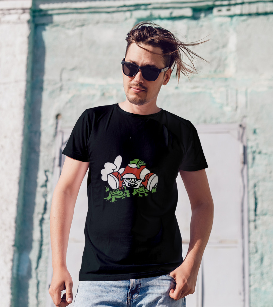 Man I Love Frogs Mushroom Character With Frogs T-Shirt