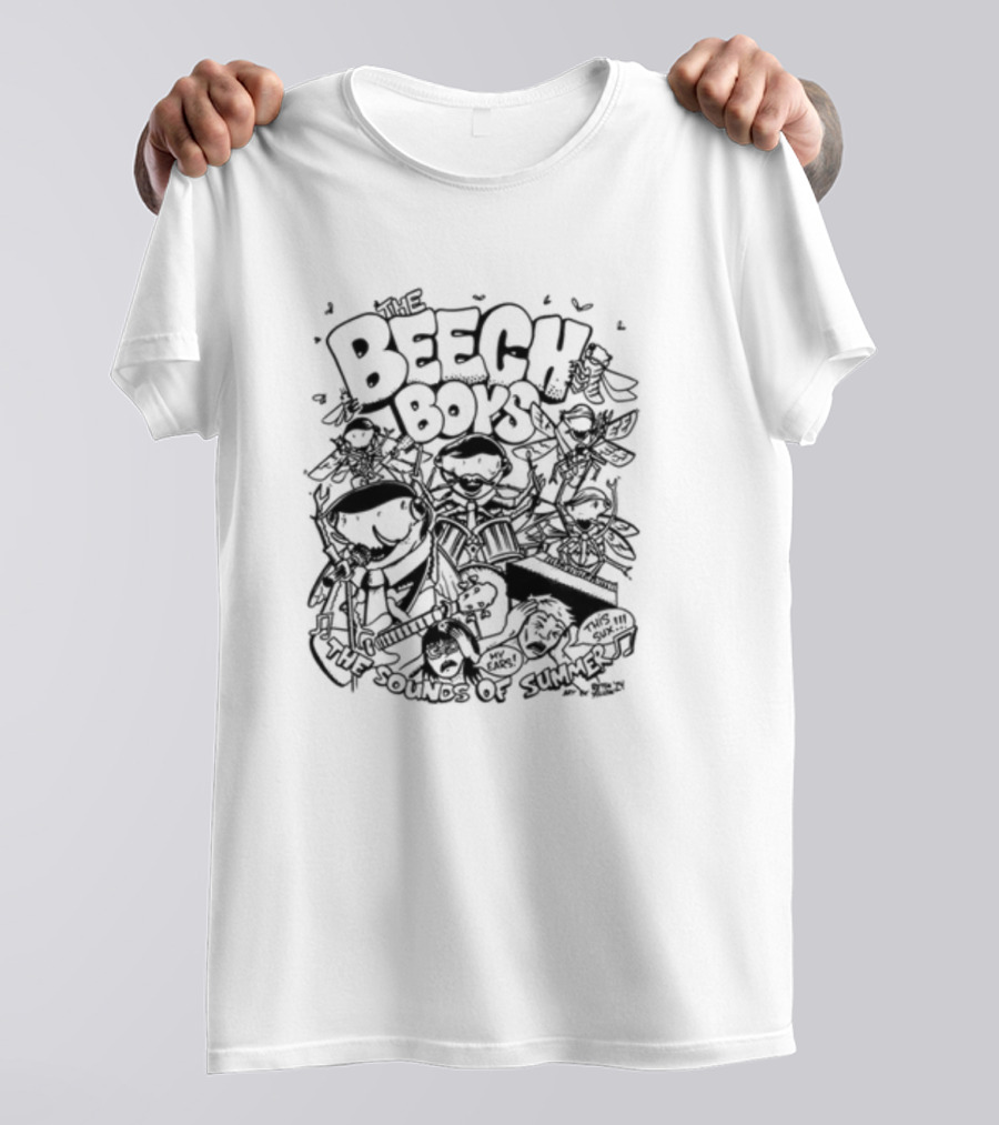 The Beech Boys Cartoon Band Summer Fun Tropical Vibes T-Shirt