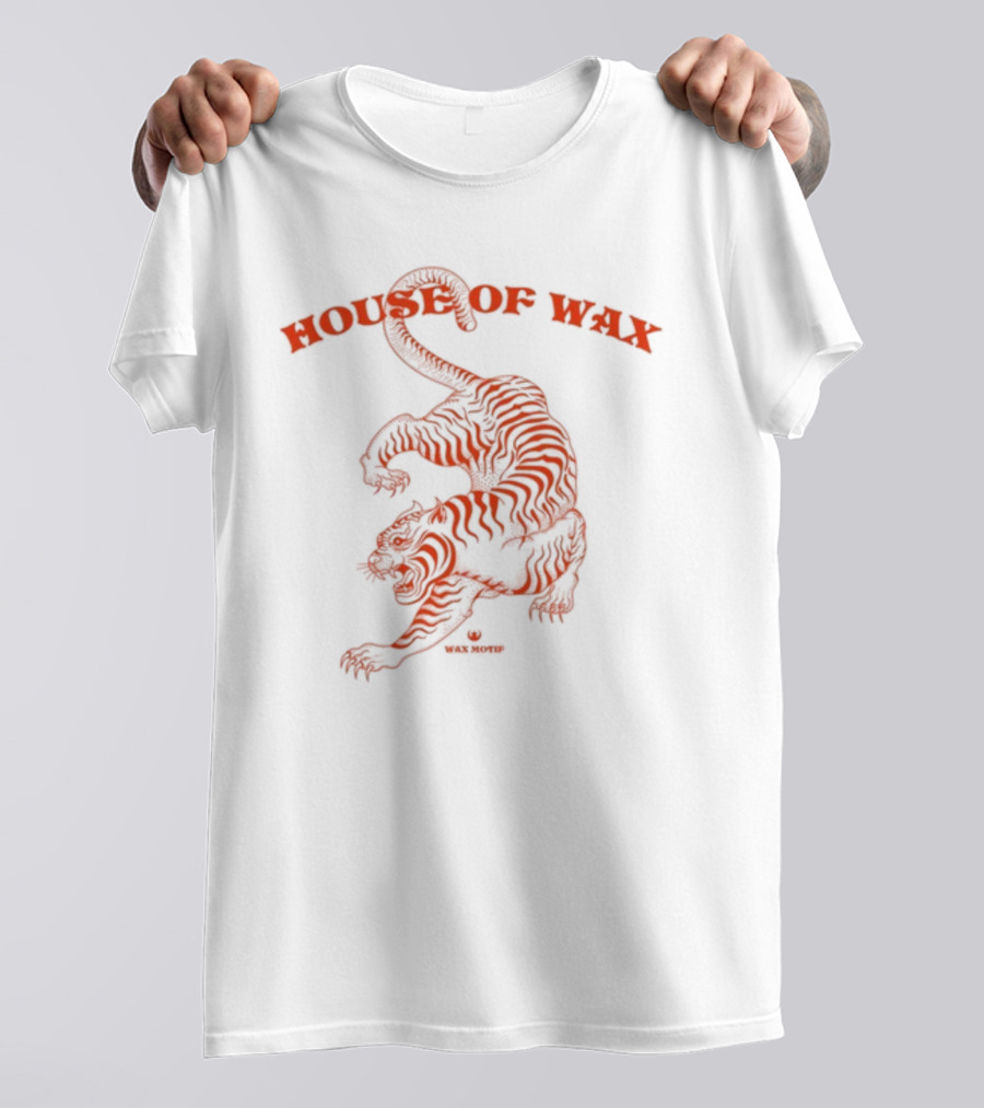 House Of Wax Tiger Wax Motif Striped Roaring Tiger T-Shirt