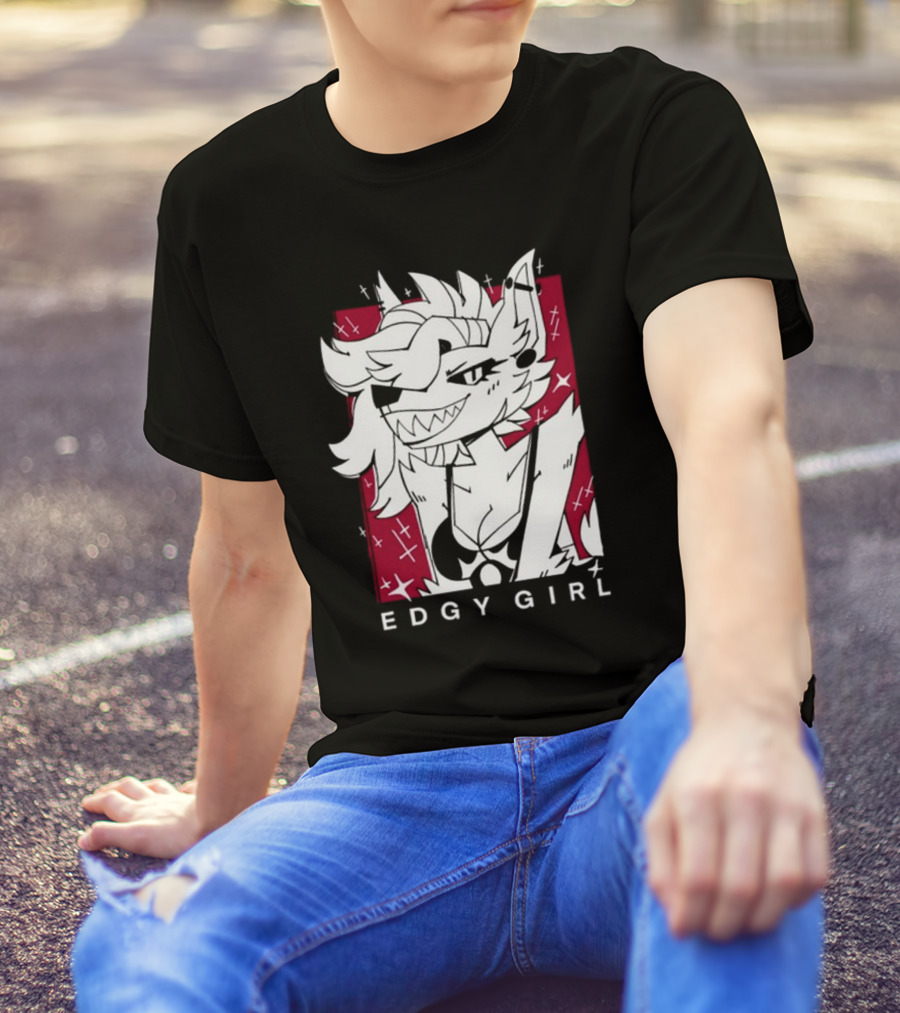 Edgy Girl Doubledog Bitey Puppy Girls T-Shirt