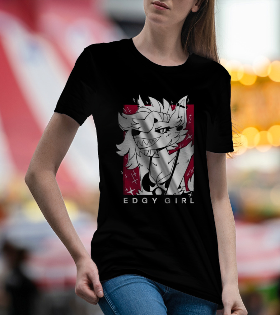 Edgy Girl Doubledog Bitey Puppy Girls T-Shirt