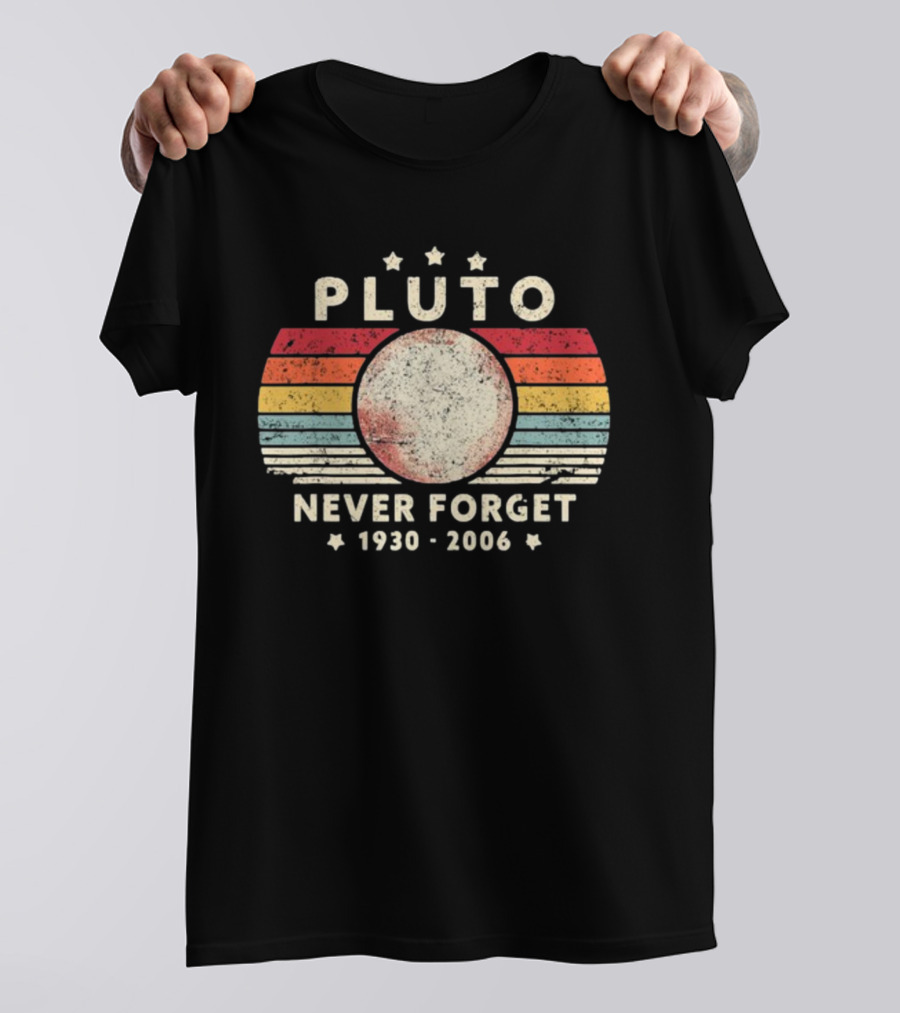 George Springer Pluto Never Forget 1930 2006 Retro Stripes T-Shirt