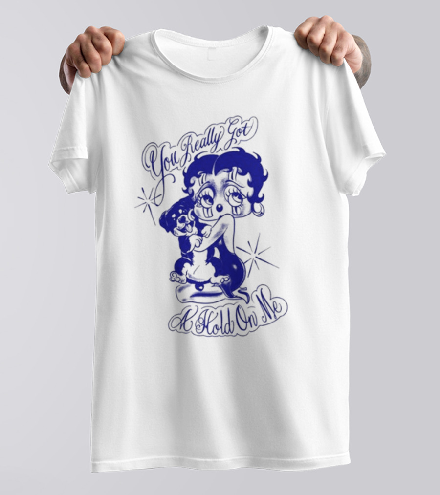 You Really Got A Hold On Me Luxrosa Betty Boop And Pudgy Hugging T-Shirt