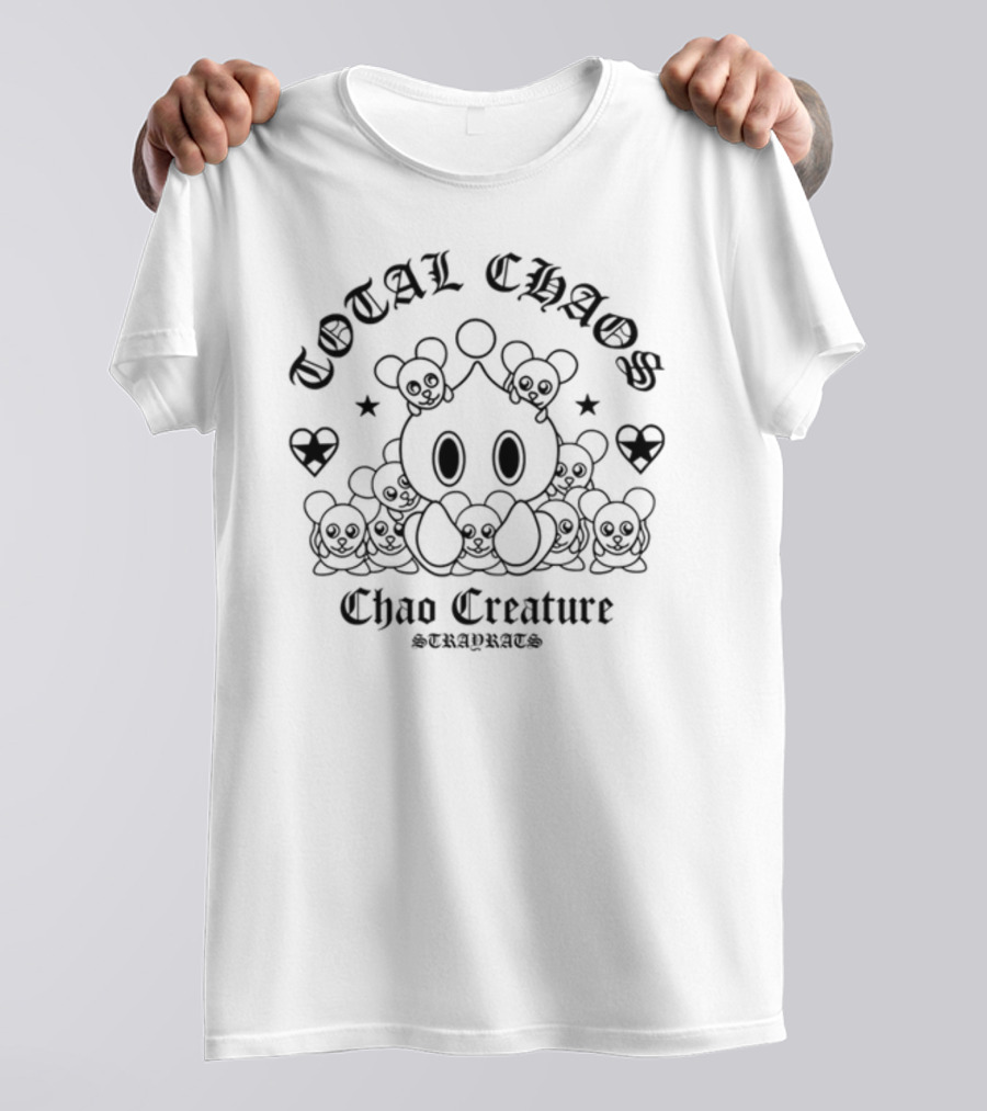 Total Chaos Chao Creature Stray Rats Hearts And Stars T-Shirt