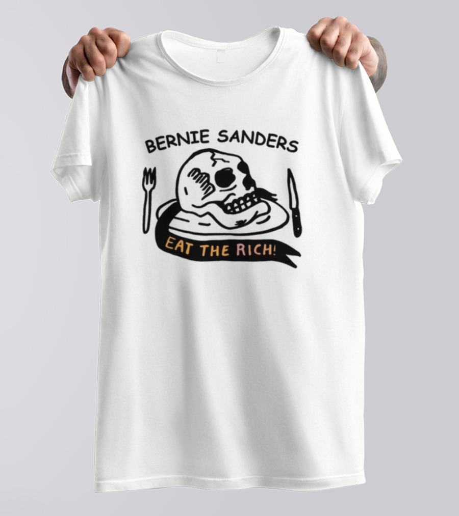 Bernie Sanders Eat The Rich Skull Knife Fork T-Shirt