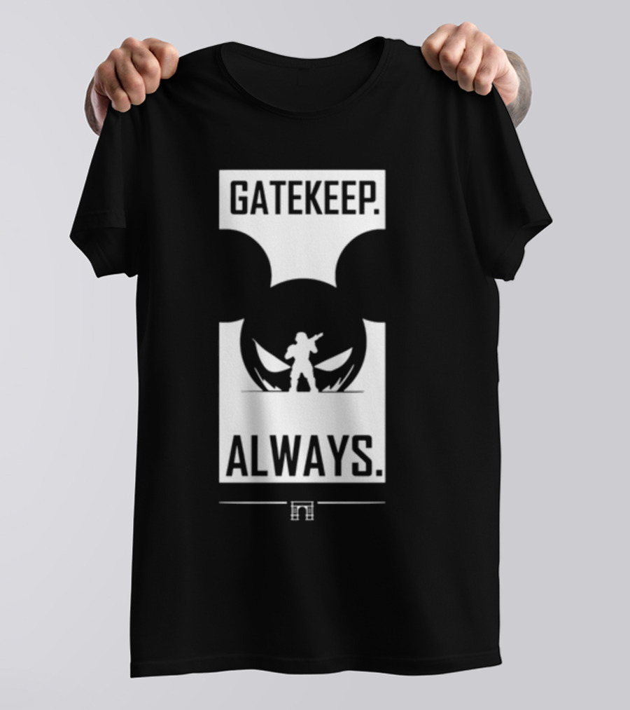 Wbsapparel Gatekeep Always Silhouette With Mickey Ears T-Shirt