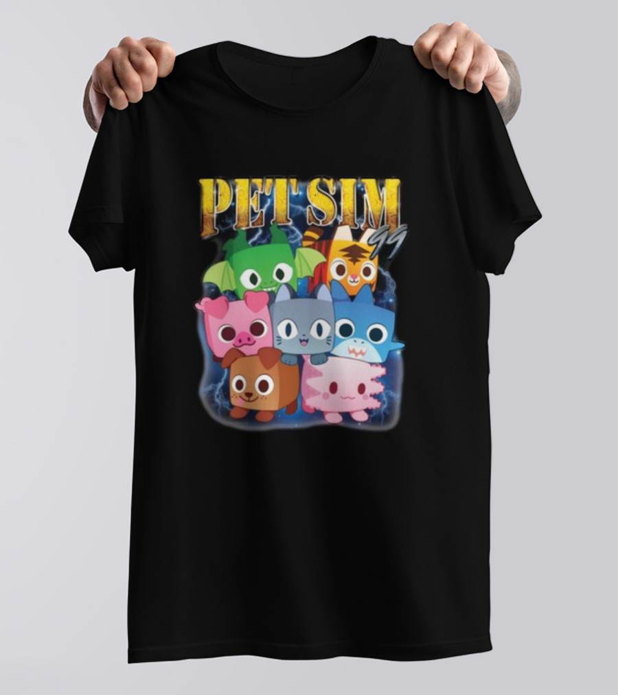 Pet Sim Ninety Nine Cute Animal Characters With GG T-Shirt