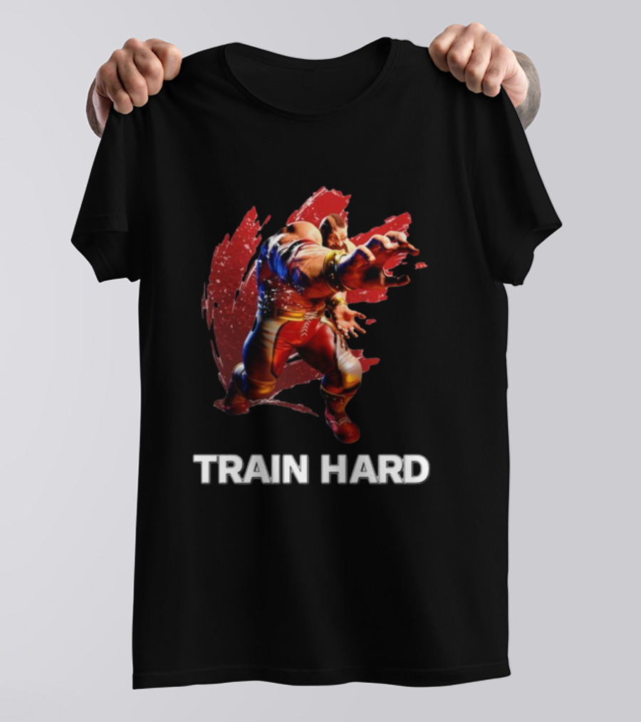 Zangief Train Hard Fighter Action Pose T-Shirt