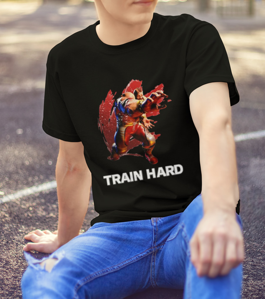Zangief Train Hard Fighter Action Pose T-Shirt