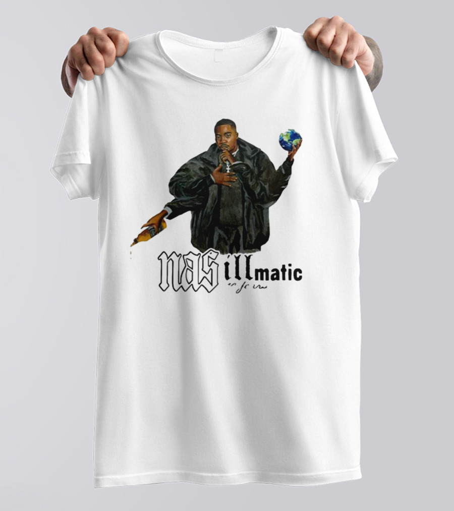 Nasirjones Illmatic 30 Years Globe And Wine T-Shirt