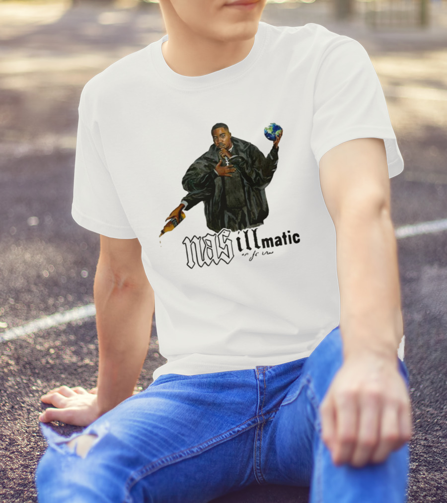 Nasirjones Illmatic 30 Years Globe And Wine T-Shirt