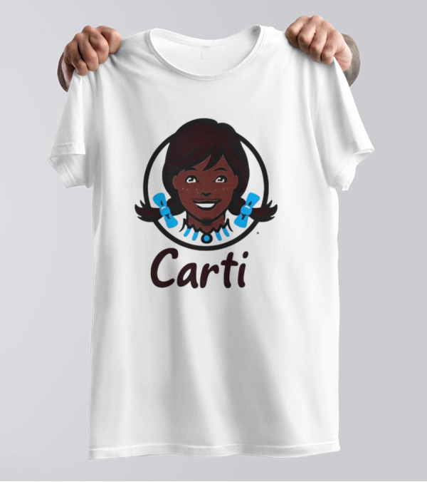 Wendy's Carti Dark Hair Blue Bow Circular T-Shirt
