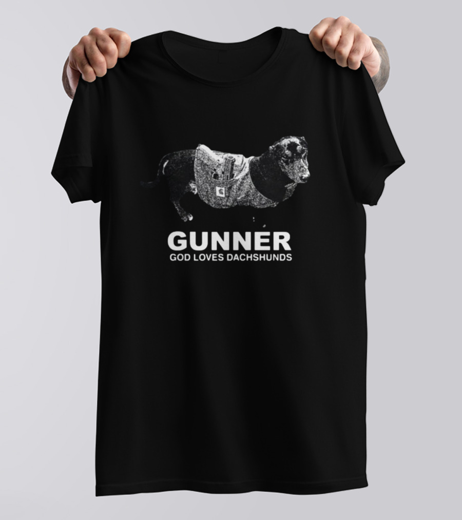Gunner God Loves Dachshunds Dachshund In Tactical Vest T-Shirt
