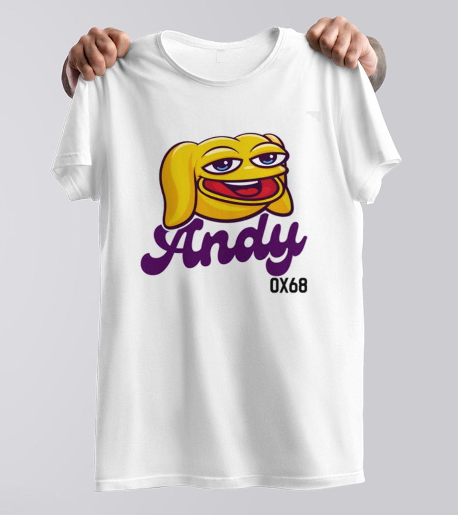 Andy Ox68 Emoji Face Yellow Dog T-Shirt