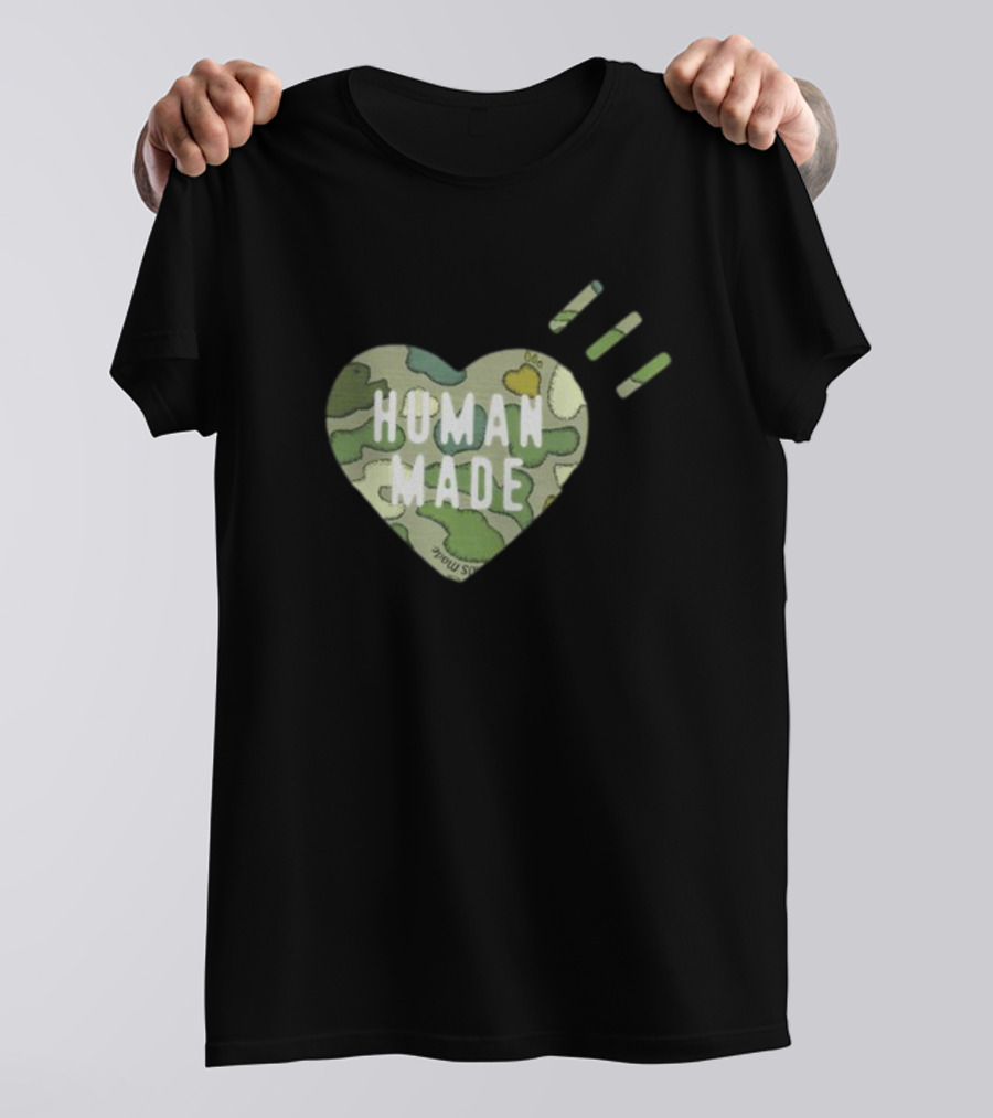 HUMAN MADE Camo Heart Kaws Collaboration T-Shirt