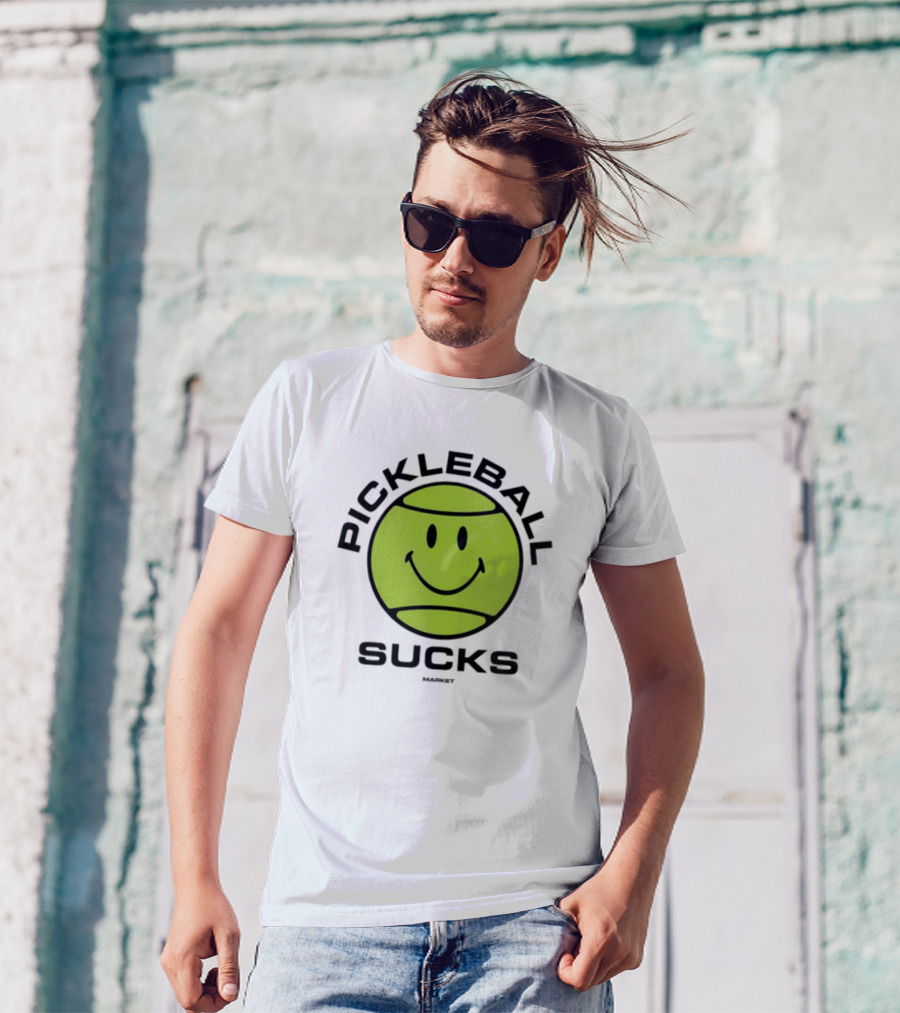 Marketstudios Smiley Pickleball Sucks T-Shirt