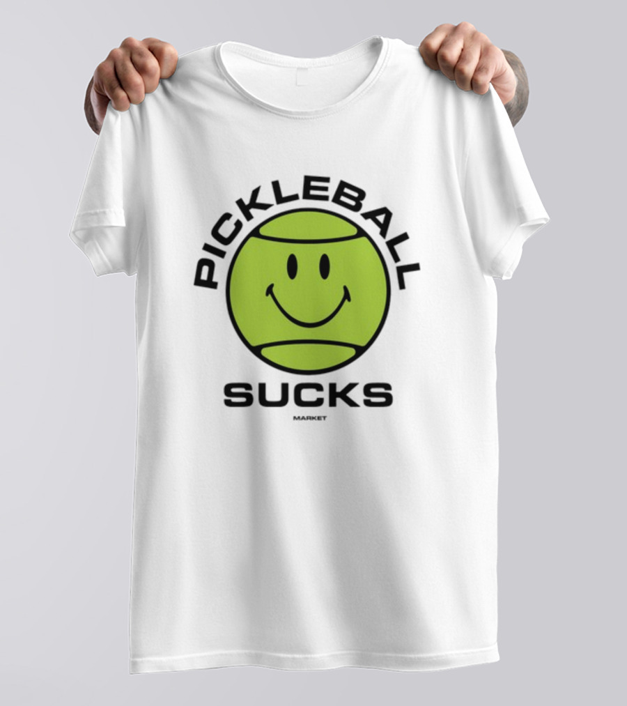 Marketstudios Smiley Pickleball Sucks T-Shirt