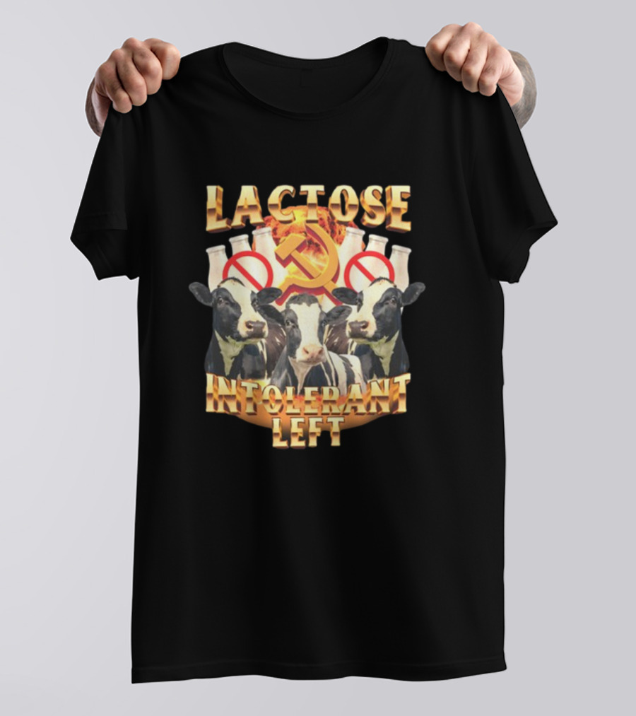 Lactose Intolerant Left Communist Hammer And Sickle Cows T-Shirt