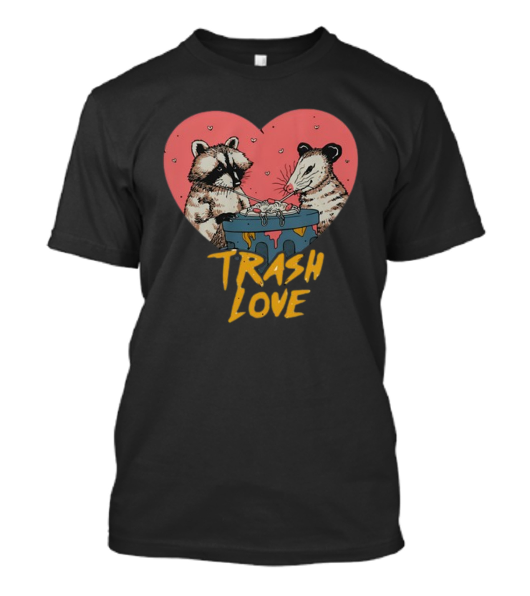 Five Below Trash Love Raccoon Possum Heart T-Shirt