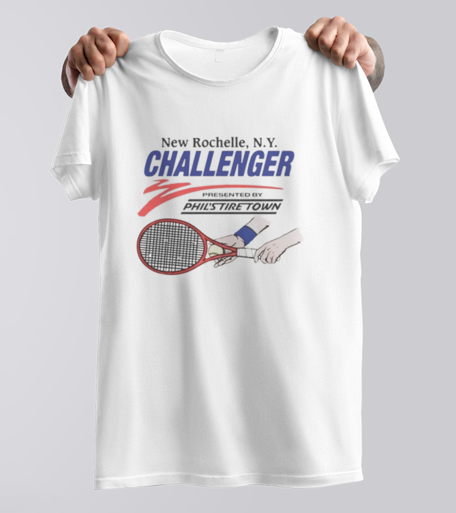 New Rochelle NY Challenger Tennis Tournament Blue Wrist Town T-Shirt