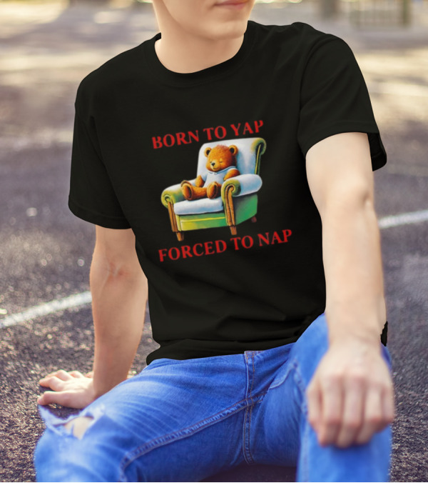 Born To Yap Forced To Nap Teddy Bear Armchair Shitheadsteve T-Shirt