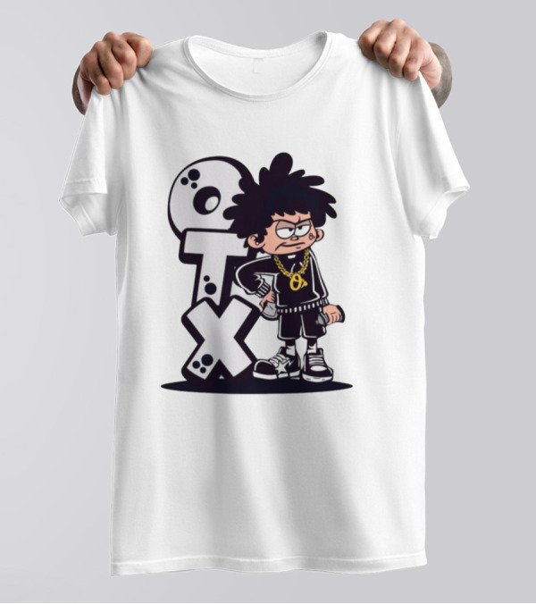 OTX Only Tha Xlcusive Cartoon Character With Chain T-Shirt