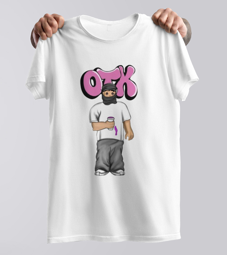 OTK Ski Mask Character With Coffee Cup T-Shirt