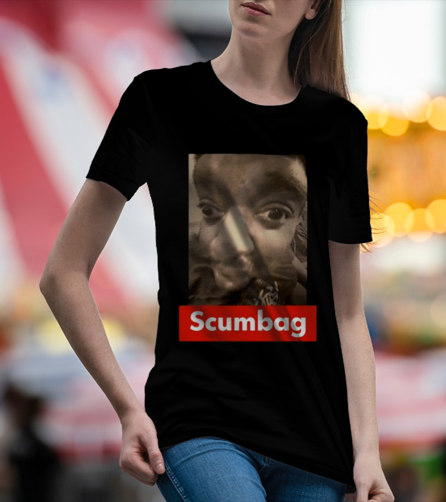 Scumbag Distorted Face Black And White Photo T-Shirt