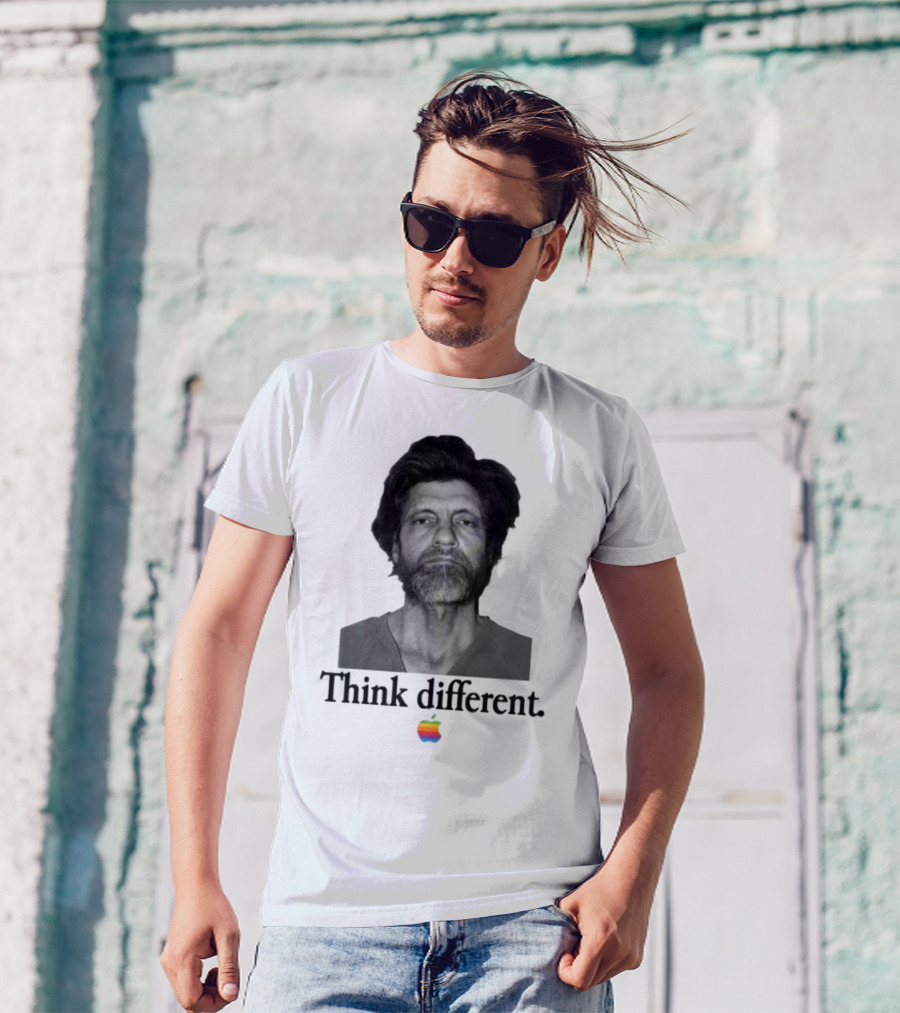 Uncle Ted Think Different Apple Parody With Rainbow T-Shirt