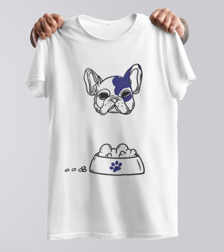 Dog Don't Play With My Food French Bulldog And Paw Print Bowl T-Shirt