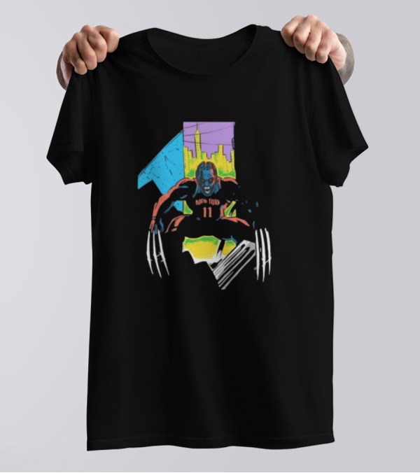New York Wolverine Brunson Basketball Claws Skyline T-Shirt