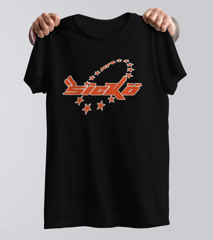 Afb Sicko Stars Bold Red Text With Curved Star T-Shirt