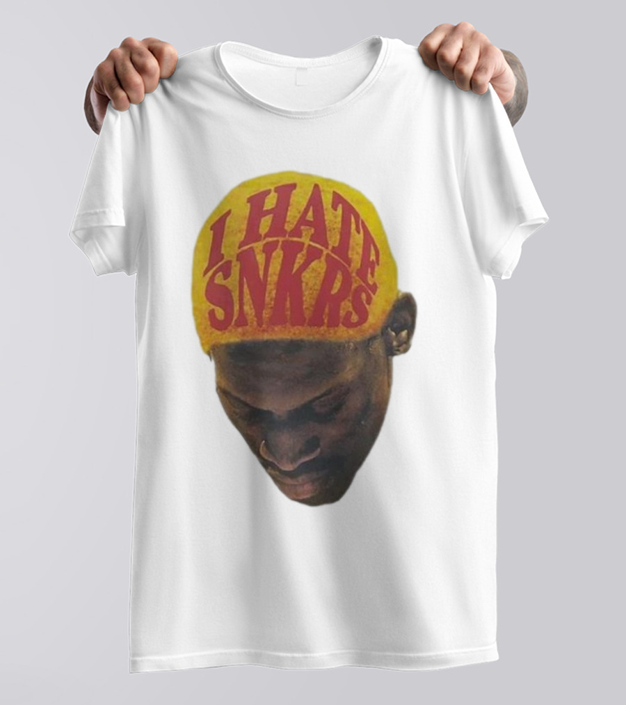 I Hate Snkrs Retro Style Bold Text On Yellow Hat T-Shirt